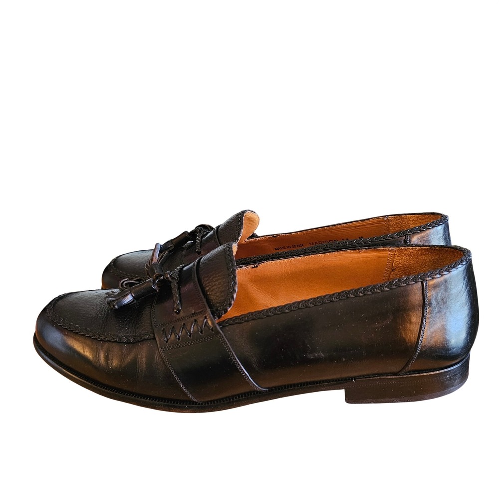 Mezlan Madison Black Luxury‎ Tassel Loafers Men 11 M Made Spain Braided Trim